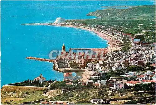 Cartes postales moderne Sitges un beau profil du bourg