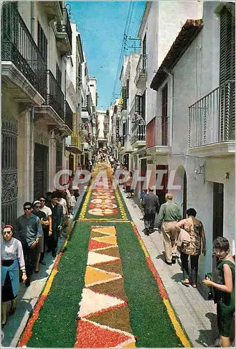 Cartes postales moderne Sitges corpus christi tapis de fleures