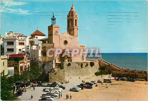 Cartes postales moderne Sitges eglise