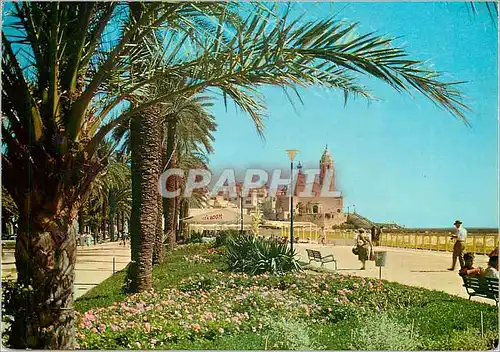 Cartes postales moderne Sitges la promenade et les jardins