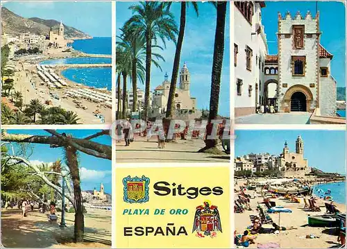 Cartes postales moderne Sitges plage d'or