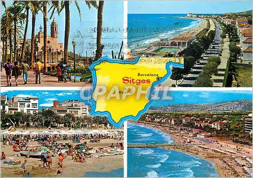 Cartes postales moderne Sitges plage d'or