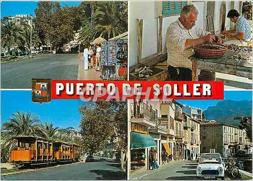 Cartes postales moderne Mallorca port de sollers dives aspects Train Tramway