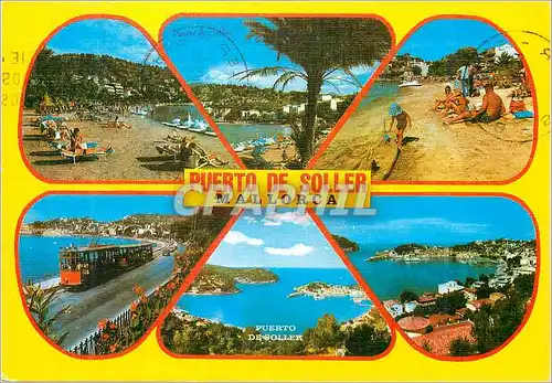 Cartes postales moderne Mallorca port de sollers Train Tramway