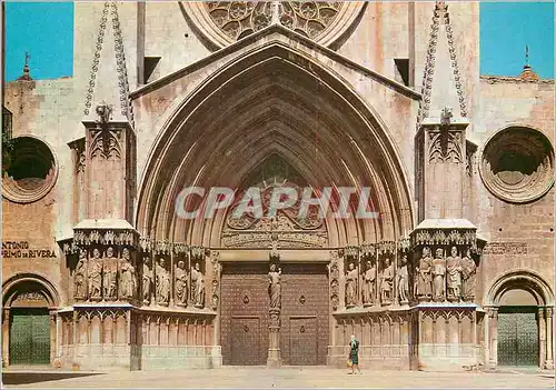 Moderne Karte Tarragona (espana) costa dorada catedral puerta principal (s XIII) porte principal