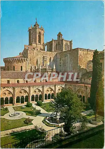 Moderne Karte Tarragona (Costa Dorada) Cathedrale Jardin de la Cloitre et Clocher