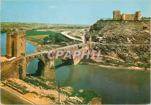 Moderne Karte Toledo Pont d'Alcantara et San Servando Chateau