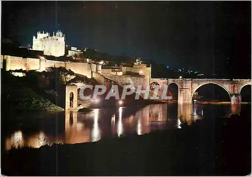Moderne Karte Toledo Nocturne du Pont de la San Martin et San Juan de las Reyes