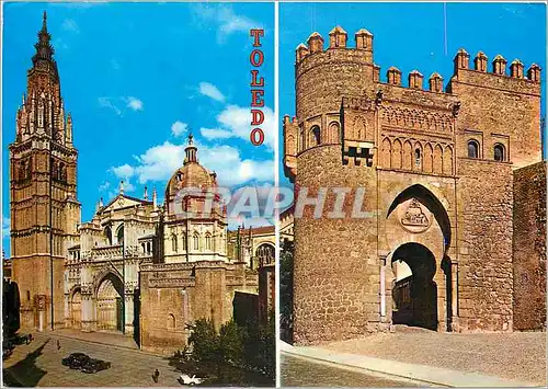 Moderne Karte Toledo La Cathedrale et la Puerta del Sol