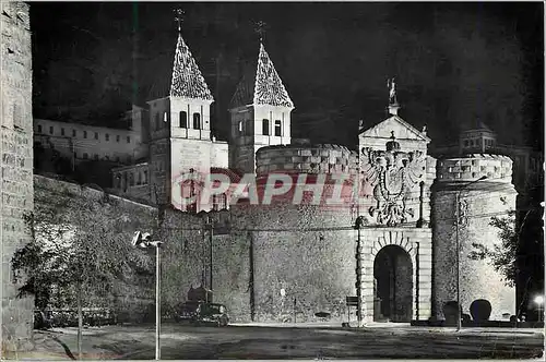 Cartes postales moderne Toledo Porte de Visagra iluminee