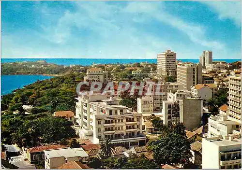 Moderne Karte Senegal Dakar La Presqu'ile du Cap Manuel et les Buildings de l'Avenue Roume