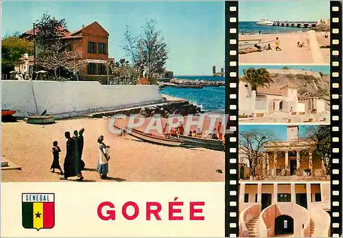 Cartes postales moderne Senegal Goree Le Port arrivee de la chaloupe La mosquee L'eglise La maison des esclaves
