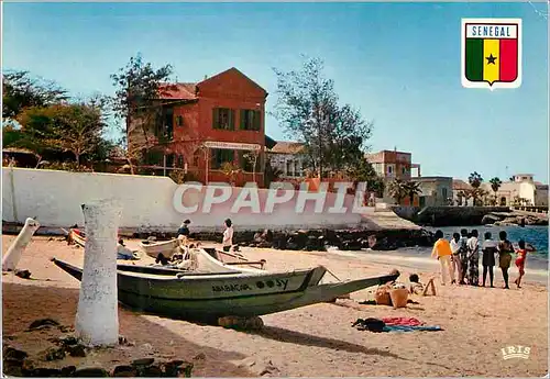 Moderne Karte Senegal Goree Le Port Bateau