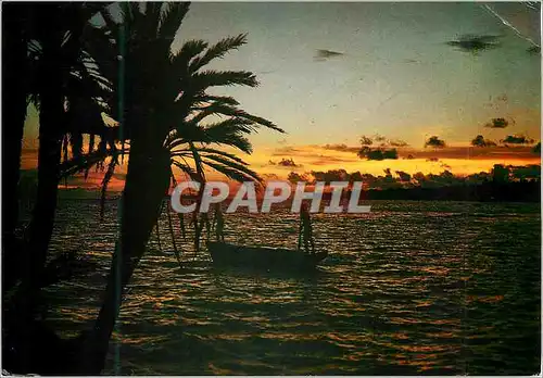 Moderne Karte Seychelles Mahe Coucher du soleil sur Cousin et Praslin