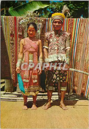 Moderne Karte Singapore Dayak Couple in National Costume