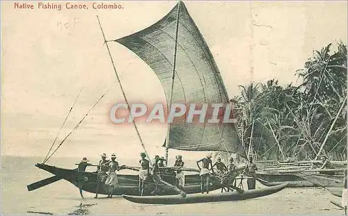 Ansichtskarte AK Sri Lanka Colombo Native Fishing Canoe Bateau