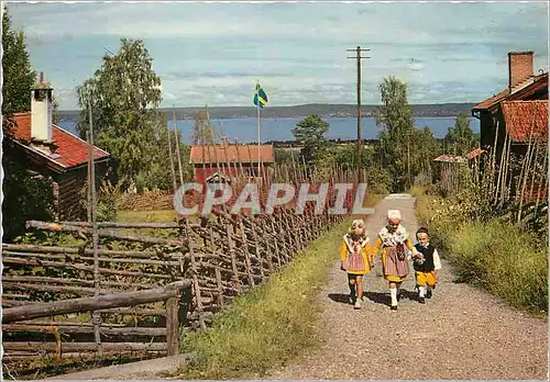 Moderne Karte Dalama Sweden Enfants Folklore