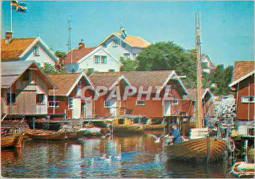 Moderne Karte Bohuslan Idylliskt fiskelage