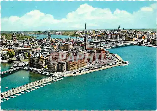 Cartes postales moderne Stockholm Riddarholmen och Gamla Sta'n fran Stadshusets forn