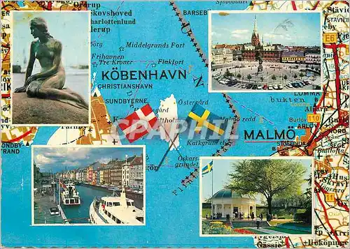 Moderne Karte Malmo Kobenhavn