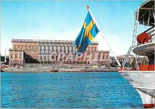 Cartes postales moderne Stockholm Kungl Slottet Bateau