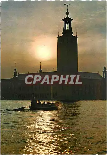 Cartes postales moderne Stockholm Stadshuset The City Hall at sunset