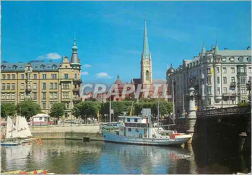 Cartes postales moderne Stockholm Djurgardsbron Bateau