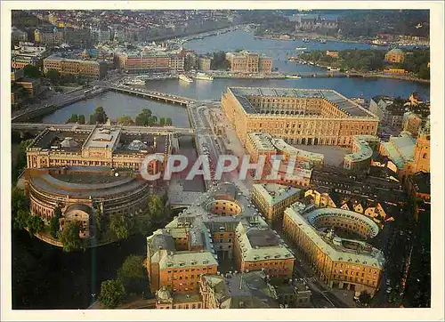 Cartes postales moderne Stockholm La vieille ville avec le Chateau Royal