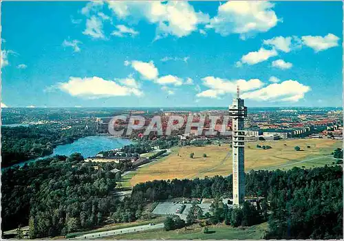 Cartes postales moderne Stockholm Air Panorama over the Kaknas Tower and the city