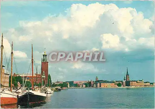 Moderne Karte Stockholm Norr Malarstrand and the Town Hall
