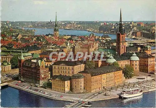 Cartes postales moderne Stockholm view of riddarholmen from the tower of the town hall