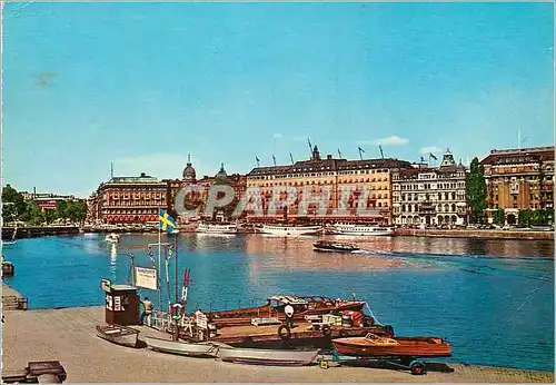 Cartes postales moderne Stockholm motif au strommen avec grand hotel