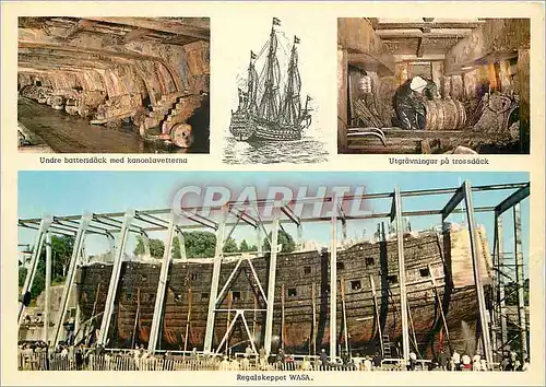 Cartes postales moderne Stockholm undre battendack med kanonlavetterna