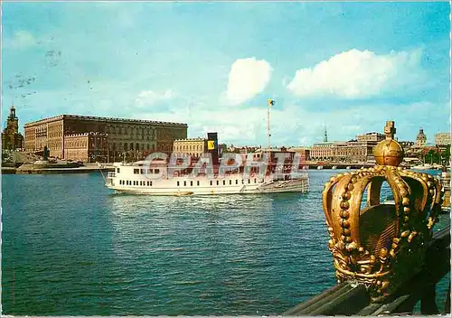 Cartes postales moderne Stockholm motif au strommen avec le chateau royal