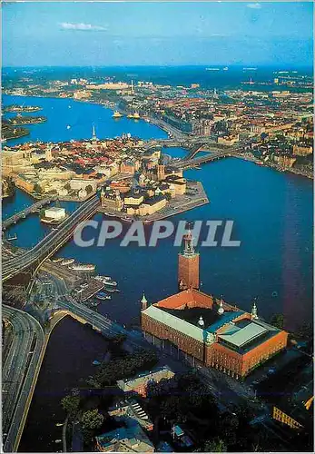Cartes postales moderne Stockholm the town hall and the old town