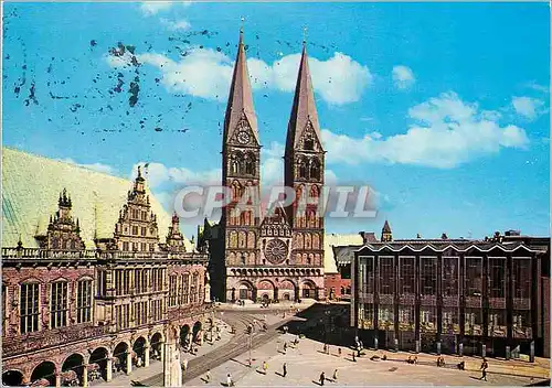 Cartes postales moderne Bremen rathaus dom und haus der burgerschaft
