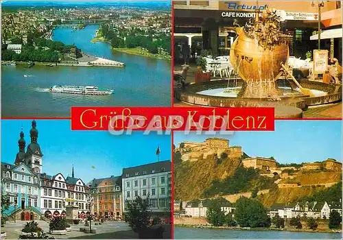 Moderne Karte Koblenz am Rhein und Mosel