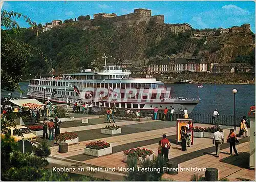 Moderne Karte Koblenz am Rhein und Mosel festung ehrebreitstein