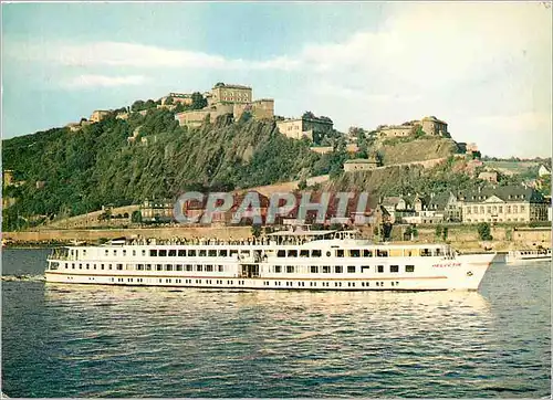 Cartes postales moderne Festung ehrenbreitstein am Rhein mit M S Helvetia Bateau