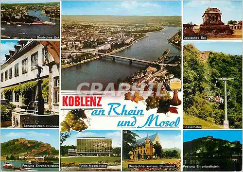 Moderne Karte Koblenz an rhein und Mosel