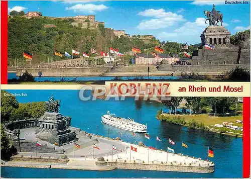 Moderne Karte Koblenz am Rhein und Mosel