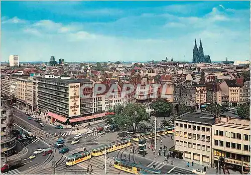 Moderne Karte Koln rudoltplata und blick auf die city