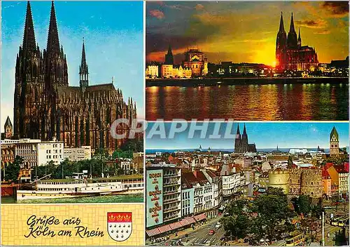 Cartes postales moderne Kol am Rhein dom rheinufer mit dom hohnentor