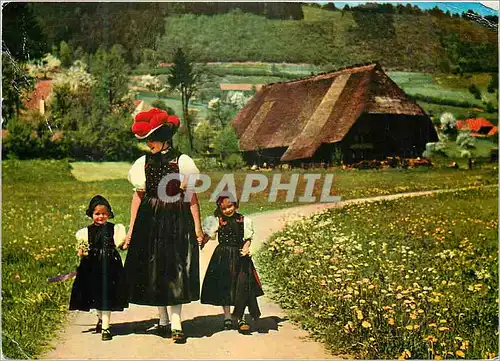 Moderne Karte Schwarzwald Gutacher Trachten Folklore