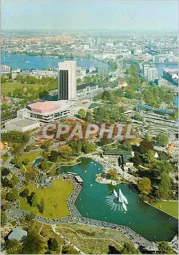 Cartes postales moderne Hamburg Blick vom Fensehturm auf Congress Centrum und Alster