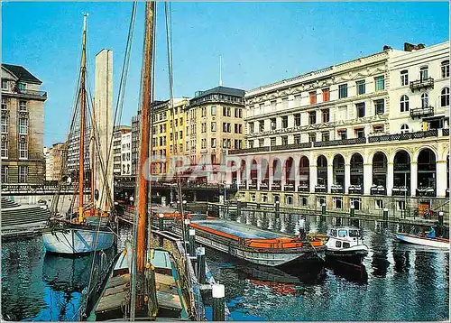 Moderne Karte Hamburg Kleine Alster und Alsterarkaden