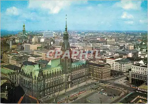 Cartes postales moderne Hamburg Rathause und Innenstadt city-hall and city