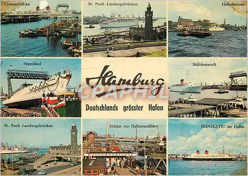 Cartes postales moderne Hamburg Deutschalands grosster Hafen Bateaux