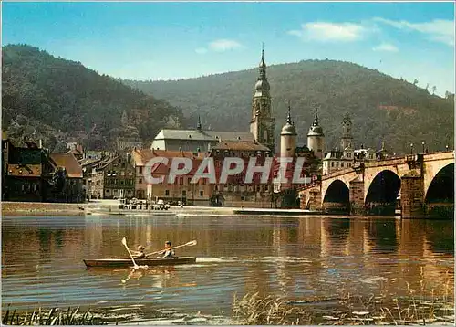 Moderne Karte Heidelberg Partie am Neckar