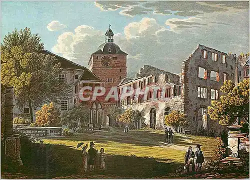 Cartes postales moderne Heidelberg Schlobhof um 1820